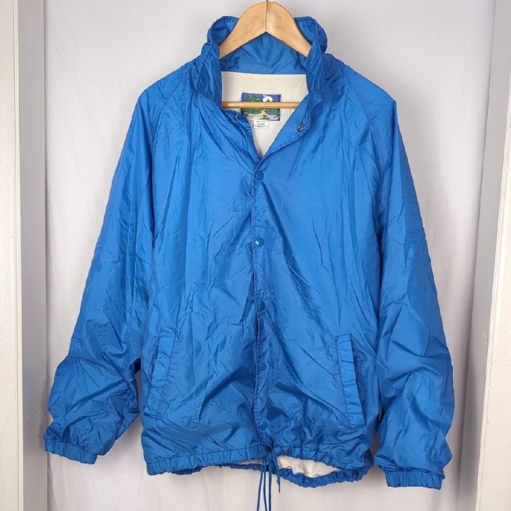 OZARK TRAIL Men's Vintage Blue Nylon Windbreaker Jacket Large
